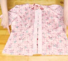 how to make a diy statement collar blouse with beautiful embroidery, Sewing the side seams of the blouse