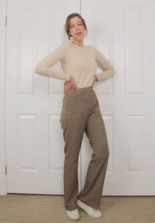 light academia style guide aesthetic inspiration cute outfit ideas, Light academia outfit with houndstooth pants