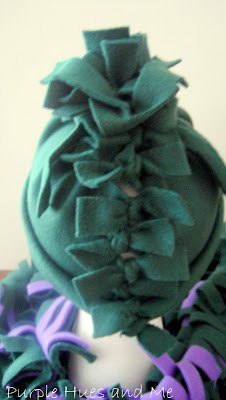 no sew frilly fleece hat and scarf
