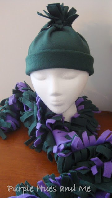 no sew frilly fleece hat and scarf