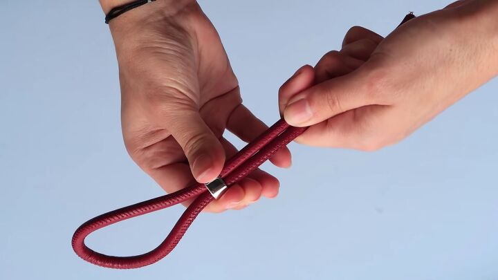 3 unique ways to make a diy leather bracelet easy gift ideas, Creating a loop with the leather cord