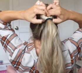 how to do a faux fishtail braid a quick easy faux fishtail hack, Creating a faux fishtail with a high pony