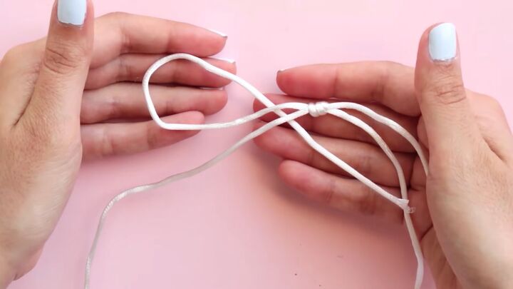 how to make a sliding knot bracelet or necklace in 3 easy steps, Second sliding knot