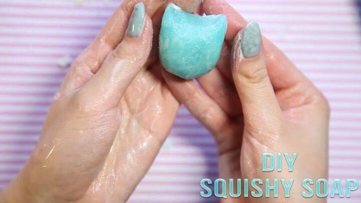 how to make squishy soap without cornstarch fun easy gift idea, Cat shaped DIY squishy soap
