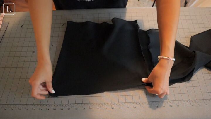 how to turn a summer dress into a fall dress in 8 simple steps, Folding the lining fabric