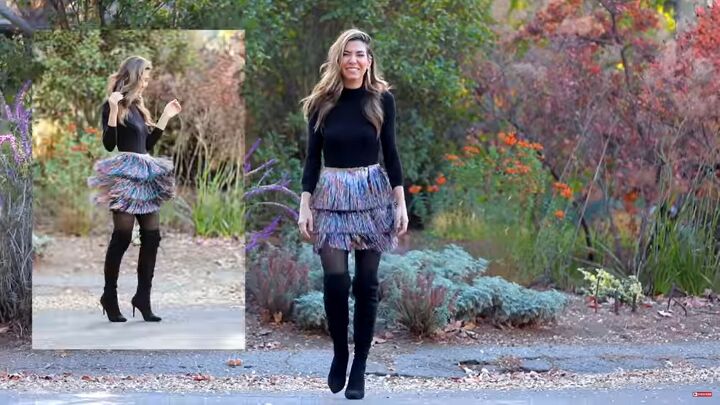 need a unique holiday outfit make this festive diy tinsel skirt, DIY tinsel skirt