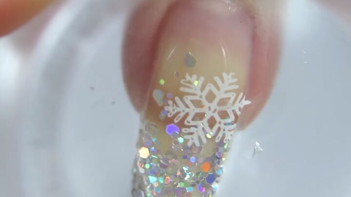 how to rock magical glitter snowflake nails this festive season, How to make a snowflake on a nail