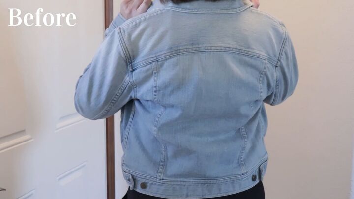 how to make a custom hand painted denim jacket that is unique to you, Jacket before the painting