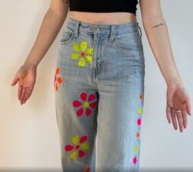 how to customize your jeans 3 different ways for a totally unique look, How to paint jeans with flowers