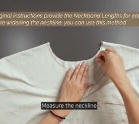 how to sew a t shirt a detailed look at finishing a t shirt neckline, Measuring the neckline with string