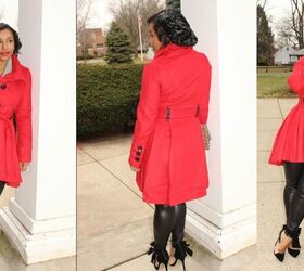 5 cute red christmas outfits that make a bold holiday statement, Red Christmas outfit with a red coat