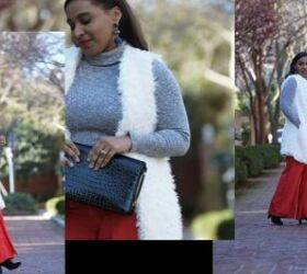 5 cute red christmas outfits that make a bold holiday statement, Red pants Christmas outfit