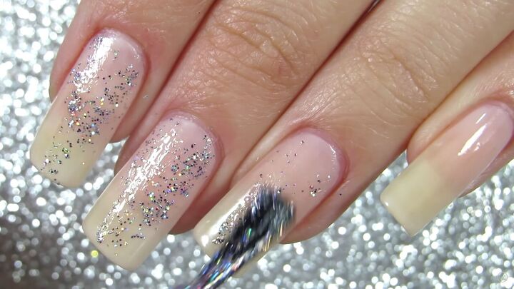 How to Do Classy White Nails With Silver Glitter for Christmas | Upstyle How to Do Classy White Nails With Silver Glitter for Christmas | Upstyle
