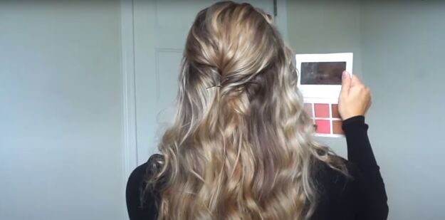 2 cute easy christmas updos for long hair you can try at home, Prepping hair ready for the updo