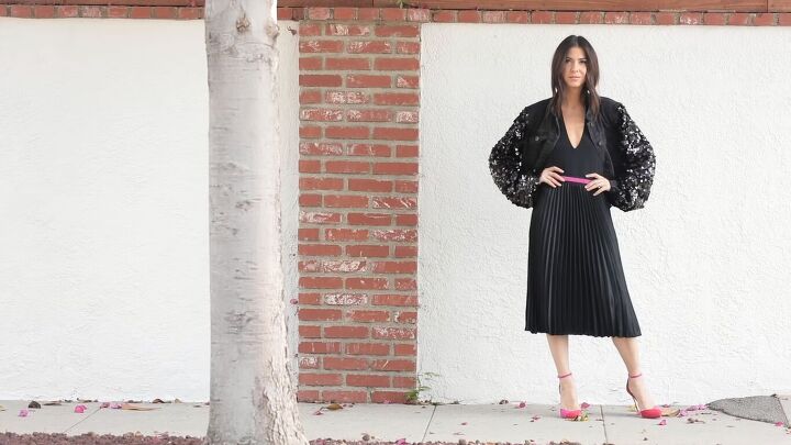 how to make a cute sparkly diy sequin jacket for the holidays, Is it easy to make sequin jackets