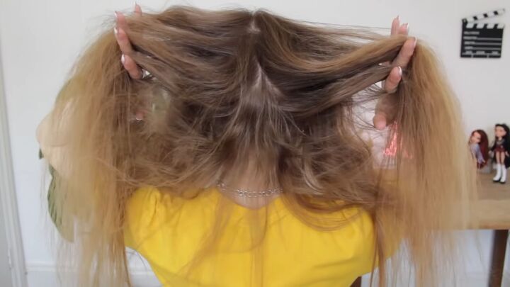 how to get straight hair without heat the silk scarf wrapping method, Hair before straightening without heat