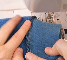 how to sew a sweatshirt for something cute sporty, serged cuff seam