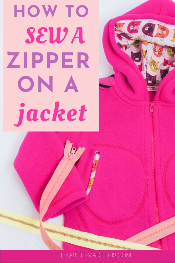 how to sew a zipper on a jacket surprisingly simple, Pin me