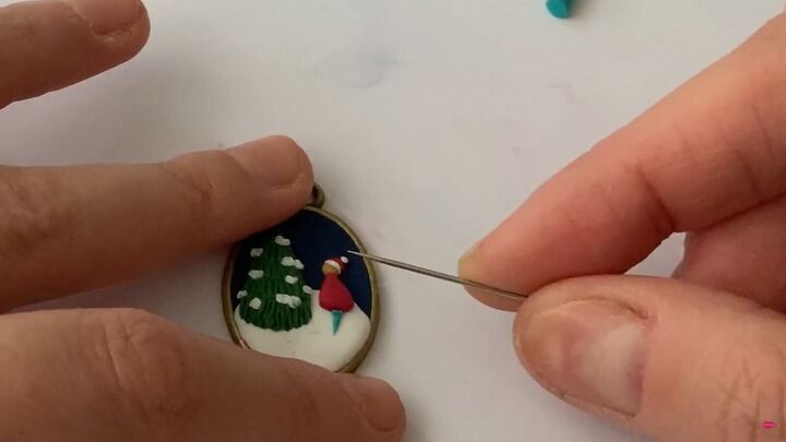 how to make charming diy christmas earrings out of polymer clay, Making blue legs for the figure