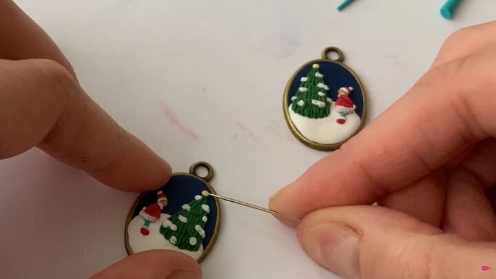 how to make charming diy christmas earrings out of polymer clay, Decorating the Christmas tree