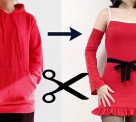 How to Make a Cute DIY Christmas Dress Out of an Old Red Hoodie