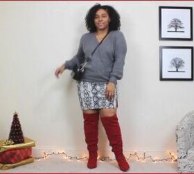 4 fun festive red boots outfit ideas for the holidays, Red thigh high boots outfit ideas