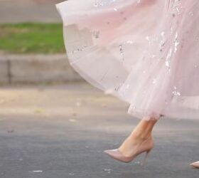 3 sparkly ways to embellish a tulle skirt for a cute diy party outfit, Glitter splatter tulle skirt