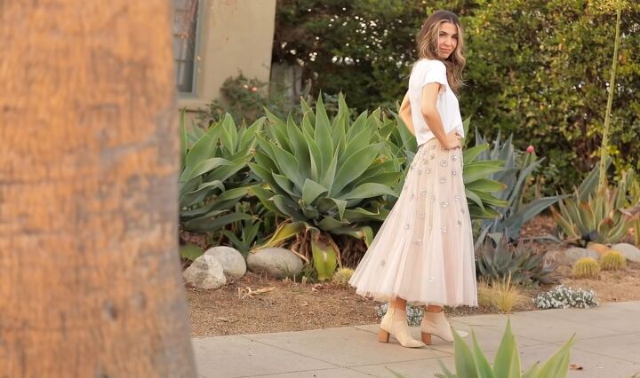 3 sparkly ways to embellish a tulle skirt for a cute diy party outfit, DIY embellished tulle skirts