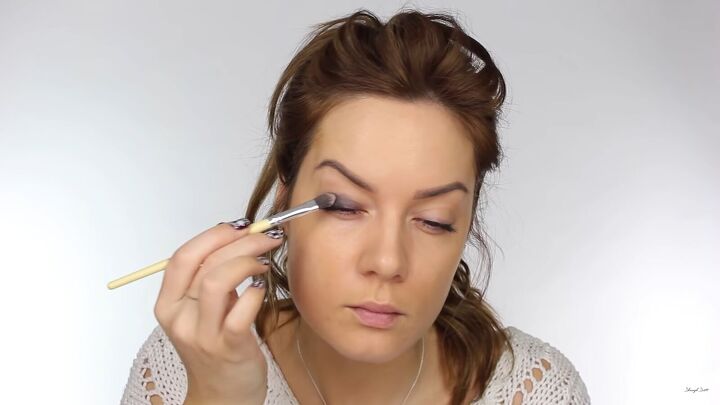 need some new year sparkle try this glitter glam makeup look, Building up eyeshadow color