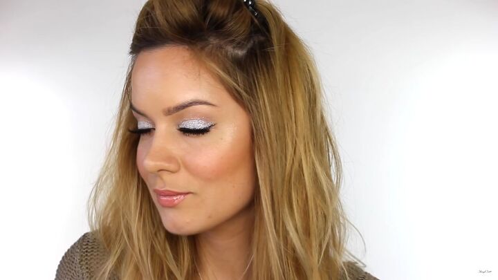how to do dazzling silver eye makeup for new year s eve, Silver makeup tutorial
