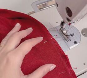how to sew a tank top dress comfy sleeveless maxi dress tutorial, Serging the slit edges on the DIY tank dress