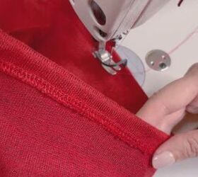 how to sew a tank top dress comfy sleeveless maxi dress tutorial, Hemming the DIY tank dress
