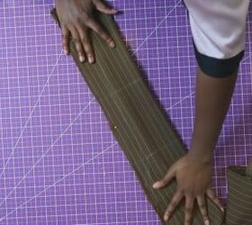 how to sew wide leg pants to straight leg in 6 quick easy steps, Folding the pant leg ready to cut