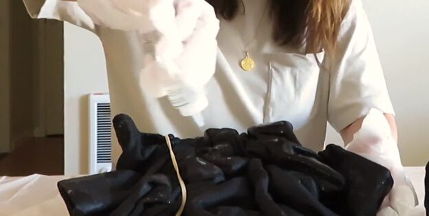 how to bleach tie dye sweatpants a sweatshirt in 4 easy steps, Black bleach tie dye