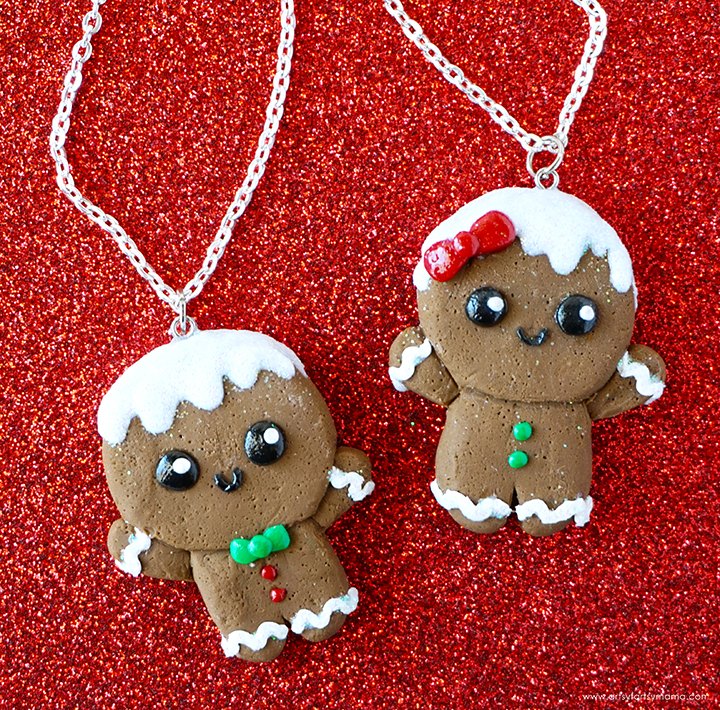 polymer clay gingerbread charms
