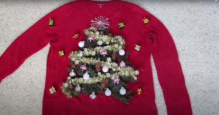 how to make your own light up christmas sweater for the festive season, Making creative Christmas sweaters