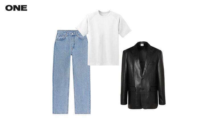 8 comfy casual winter outfit formulas for styling your wardrobe, Blue jeans white t shirt leather jacket
