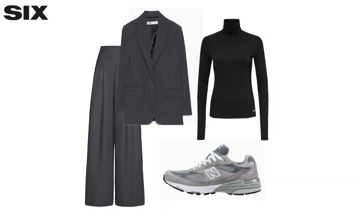 8 comfy casual winter outfit formulas for styling your wardrobe, Suit t shirt or turtleneck flats