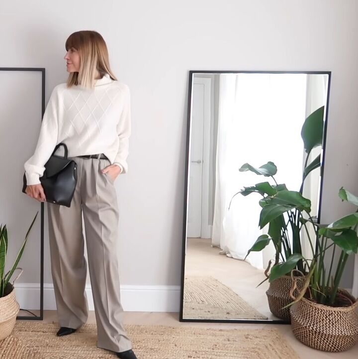 my winter lookbook 7 must have items 13 stylish ways to wear them, Tailored trousers with a white turtleneck