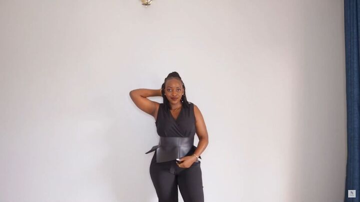 1 cute black jumpsuit 8 jumpsuit outfit ideas from formal to casual, Black jumpsuit with a statement belt
