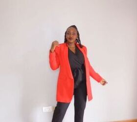 1 cute black jumpsuit 8 jumpsuit outfit ideas from formal to casual, Black and red jumpsuit blazer outfit