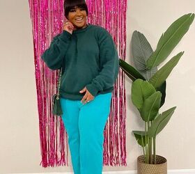how to style a green sweater for a corporate holiday party, Outfit Details Entire Outfit Thrifted Earrings Accessory House Shoes Trend Mall