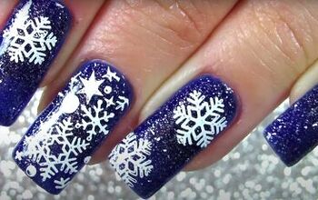 How to Do Fun Blue Snowflake Nails For Winter Using Stamping Plates