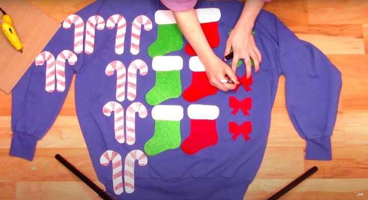 how to make a last minute diy ugly christmas sweater for the holidays, How to make an ugly Christmas sweater