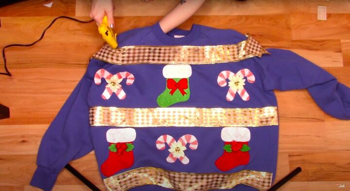 how to make a last minute diy ugly christmas sweater for the holidays, Making a DIY ugly Christmas sweater