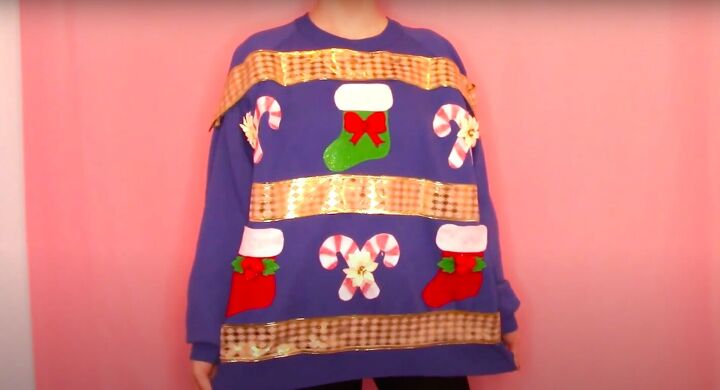 how to make a last minute diy ugly christmas sweater for the holidays, DIY ugly Christmas sweater