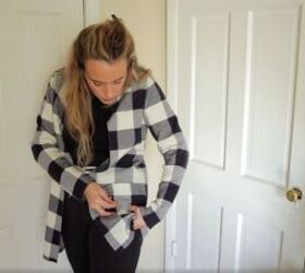 how to make a cardigan out of an old dress in 9 simple steps, Pinning the pockets to the cardigan