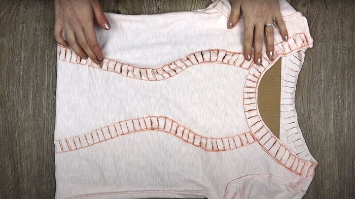 how to make a braided t shirt cutting weaving braiding tutorial, Cutting the t shirt ready for braiding