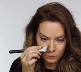 quick easy glam makeup for a new year s eve party, Blending contour with concealer foundation