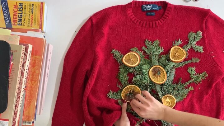 how to make a last minute diy christmas tree sweater for the holidays, Make your own ugly Christmas sweater
